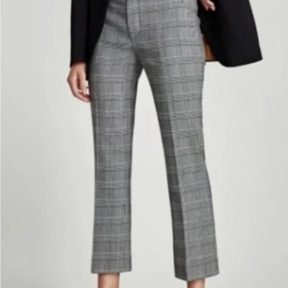 J.Crew 365 Cameron Plaid Ankle Pants Grey Cropped Trousers Size 6T unhemmed - Picture 1 of 16